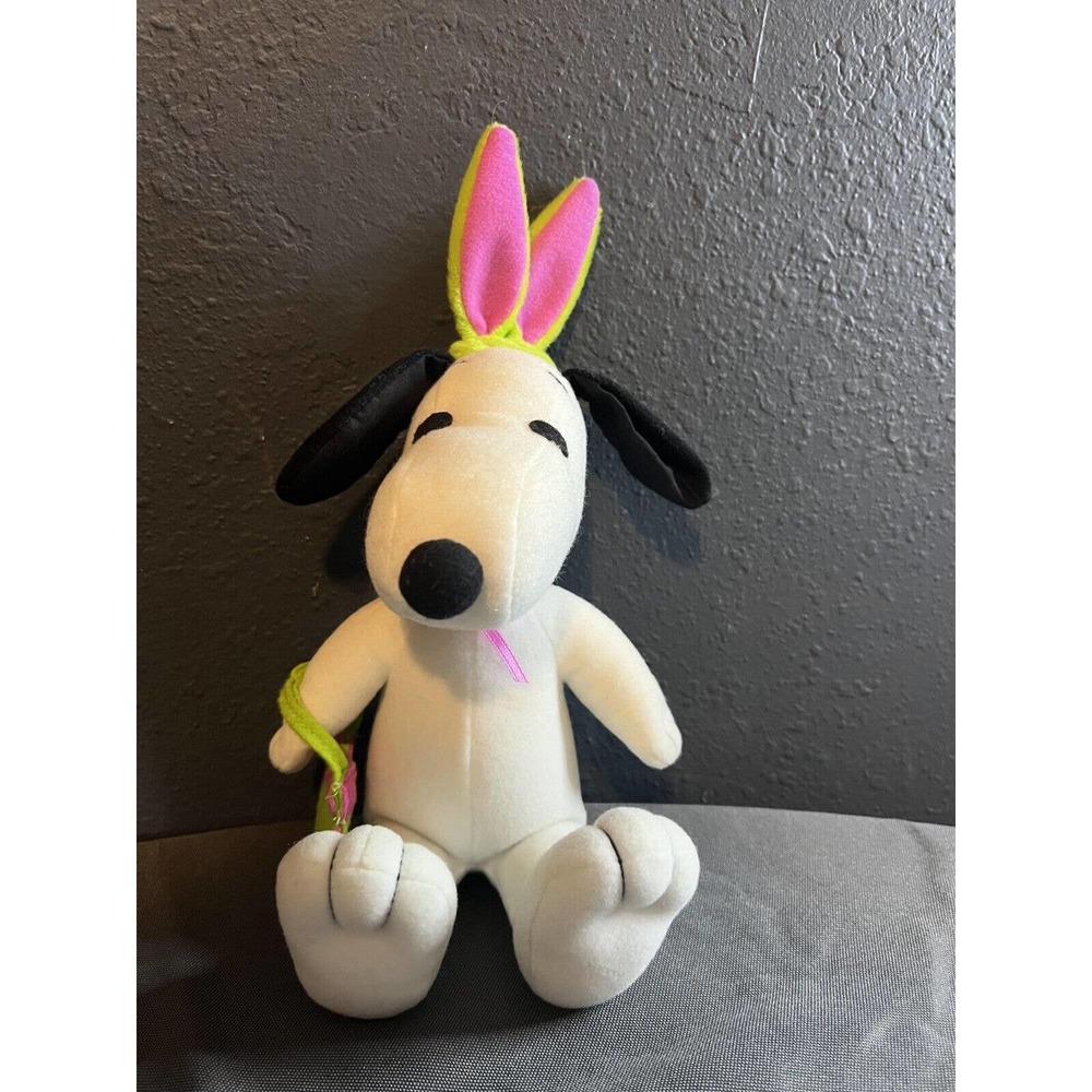Peanuts Snoopy Easter Plush Pink Ears 8"